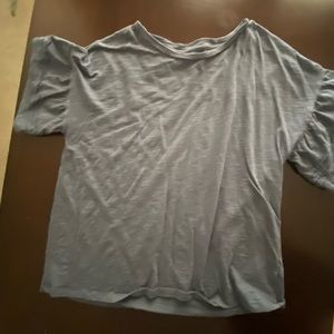 Ruffled Arm Blouse Navy